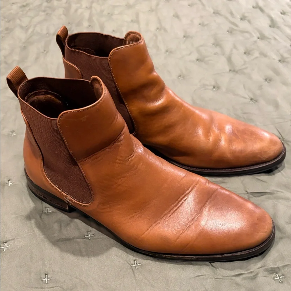Men's Leather Chelsea Boots Size 10